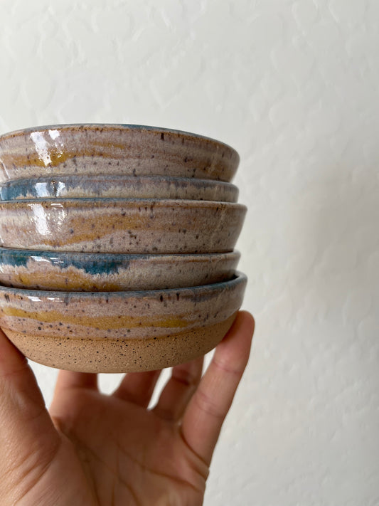 ceramic mixing bowls - teal